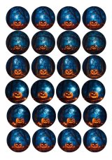 Wydruk jadalny na muffinki – Tajemniczy las halloweenowy, zestaw 24 szt.