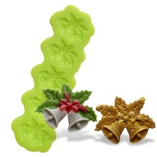 Forma silikonowa Świąteczne dzwoneczki i listki