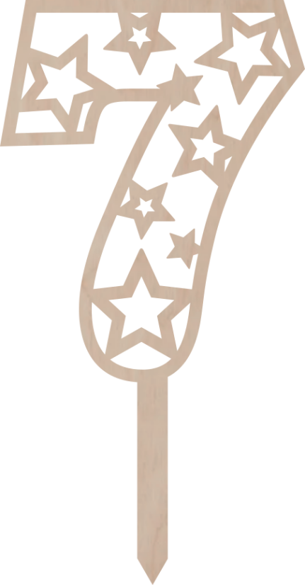 Dortový zápich Číslovka s hvězdami - Číslovka: 2