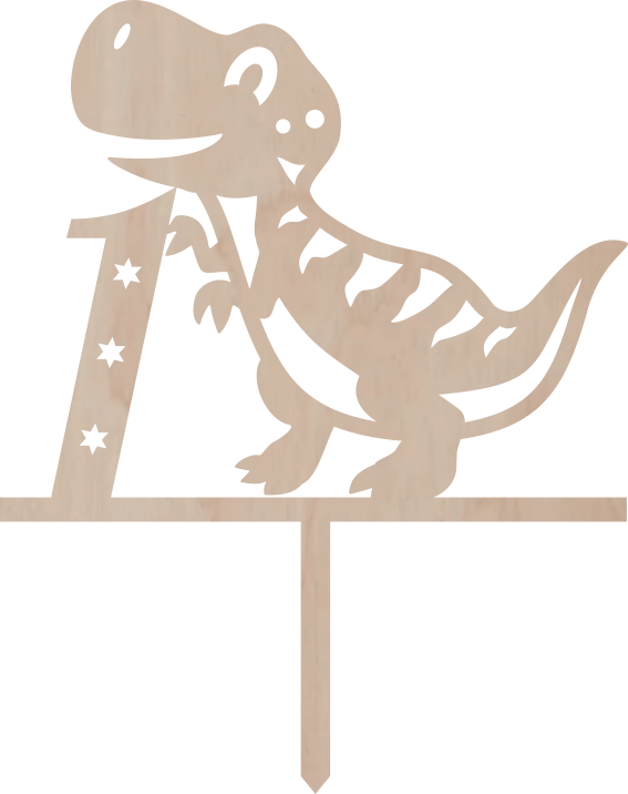 Dortový zápich Číslovka s Dinem - Číslovka: 5