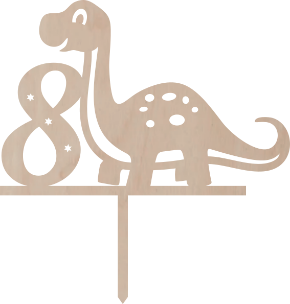 Dortový zápich Číslovka s brontosaurem - Číslovka: 7
