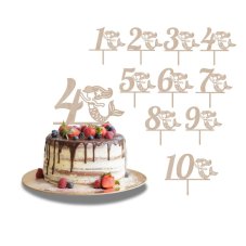 Tortový zápich Číslovka s morskou vílou