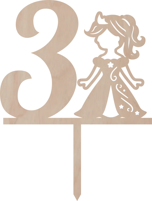 Dortový zápich Číslovka s princeznou