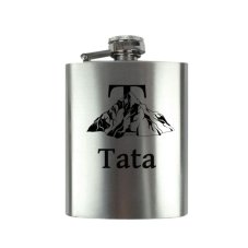 Nerezová placatice s vlastním jménem a motivem hor (100 ml)