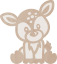 Drewniana dekoracja Jelonek - dwuwarstwowa