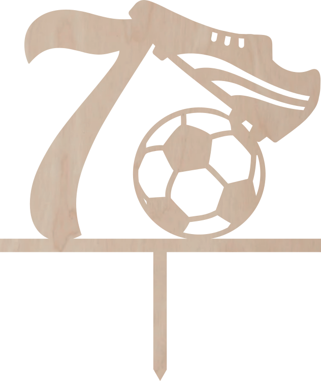 Tortový zápich Číslovka s futbalovou loptou a kopačkou