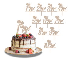 Tortový zápich Číslovka s Dinom