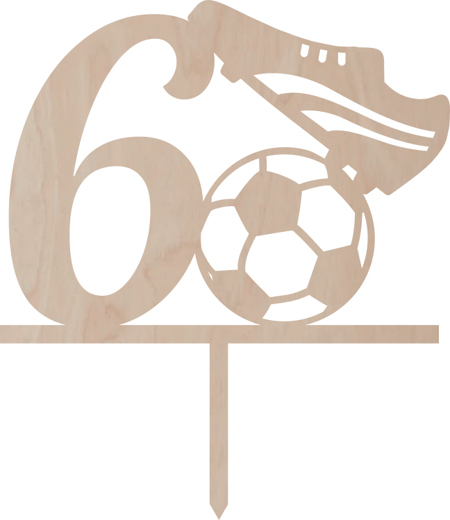 Tortový zápich Číslovka s futbalovou loptou a kopačkou