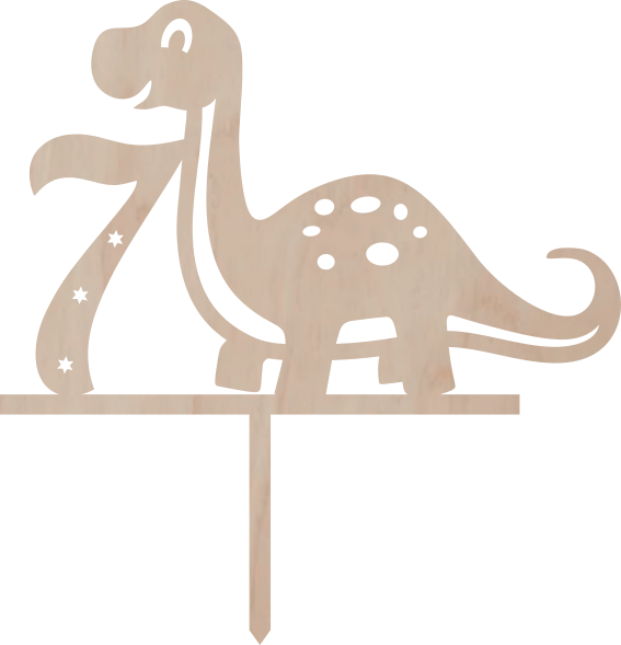 Dortový zápich Číslovka s brontosaurem - Číslovka: 7