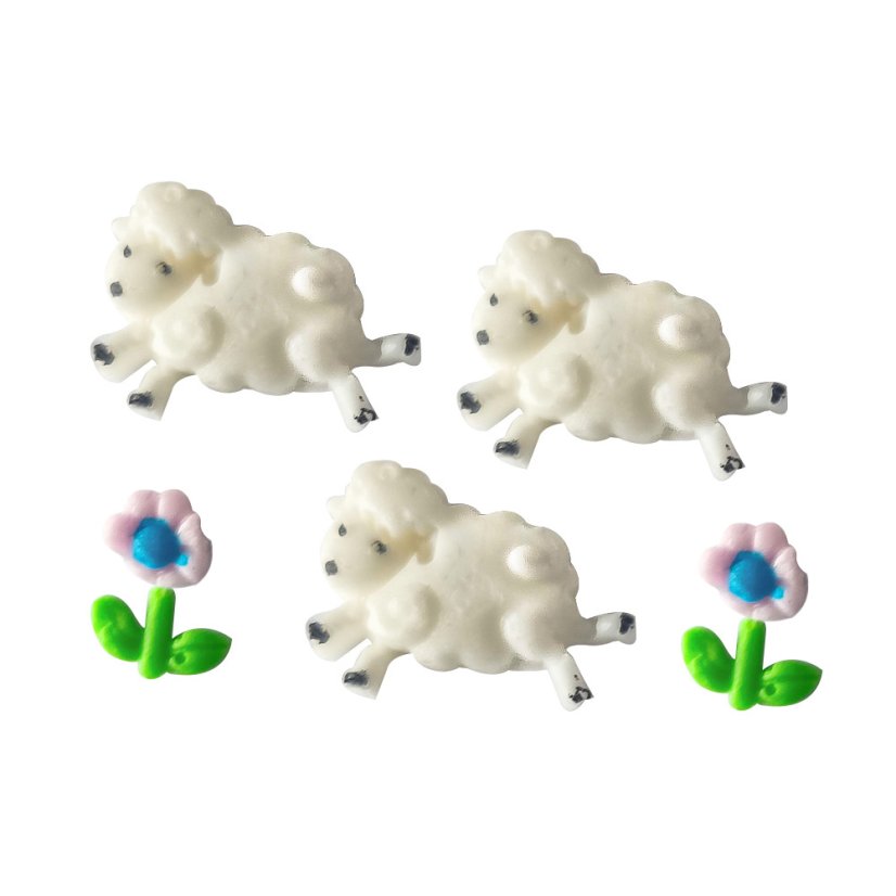 Forma silikonowa owca i kwiaty