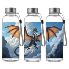 Sportowa butelka z Tritanu - Majestatyczny smok w chmurach (500 ml)