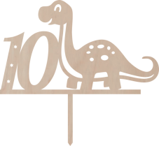 Tortový zápich Číslovka s brontosaurom