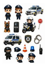 Jedlá tlač Polícia ČR – detská súprava, hárok A4