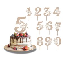 Tortový zápich Číslovka s kvetinovým vzorom