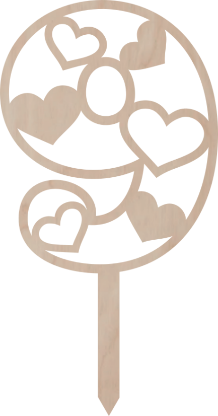 Dortový zápich Číslovka s ♥ (Srdce)