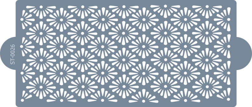 Cukrářská šablona (Stencil) Symetrický květinový vzor