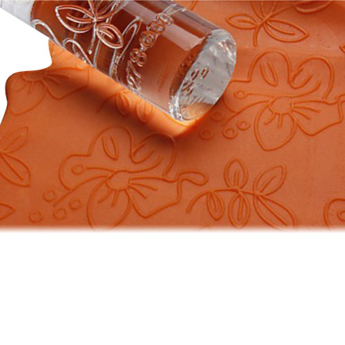 Akrylowy wałek strukturyzujący wzór  kwiatów i liści