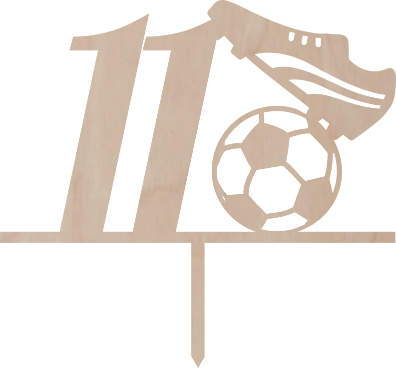 Tortový zápich Číslovka s futbalovou loptou a kopačkou