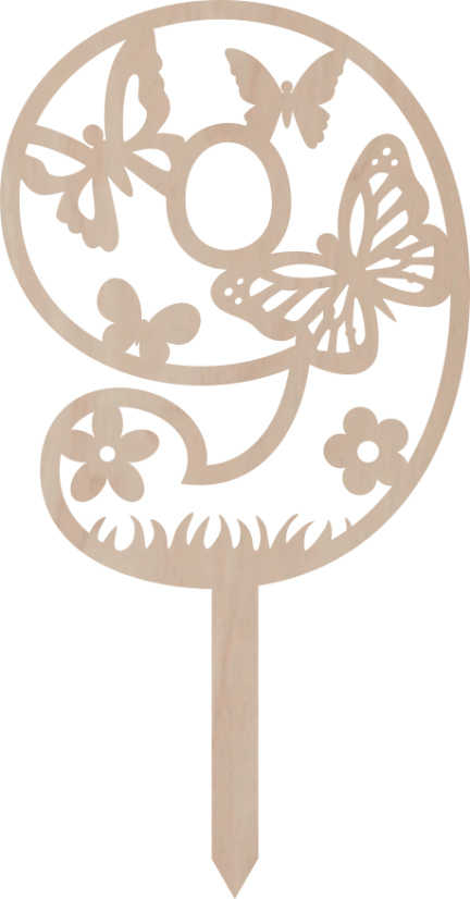 Dortový zápich Číslovka s motýlím vzorem