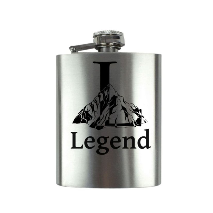 Piersiówka ze stali nierdzewnej z imieniem i motywem gór (100 ml)