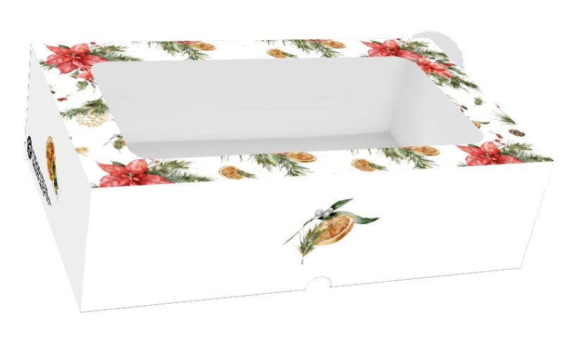 Pudełko papierowe na ciastka świąteczne Alvarak (25x15x7 cm)