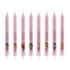 Tortové sviečky Princezné – 8 ks (8,5 cm)