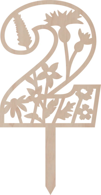 Dortový zápich Číslovka s květinovým vzorem