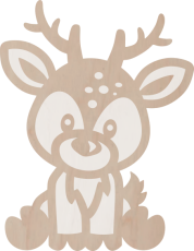 Drewniana dekoracja Renifer - dwuwarstwowa