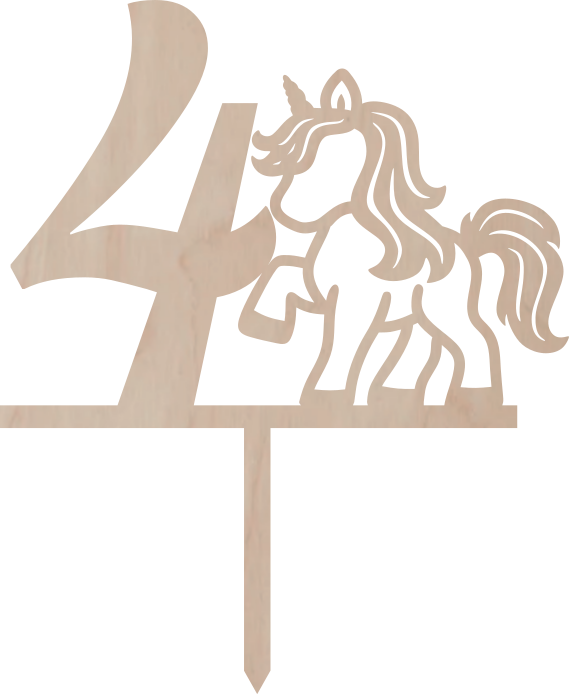 Dortový zápich Číslovka s poníkem - Číslovka: 10