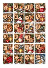 Jedlá tlač na adventný kalendár – rustikálne Vianoce 24 ks A4