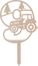 Tortový zápich Číslovka s traktorom