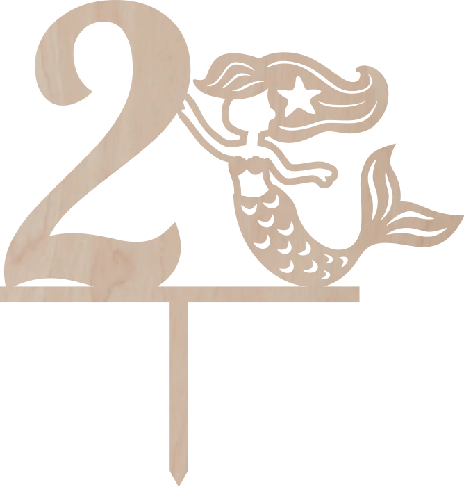 Dortový zápich Číslovka s mořskou vílou