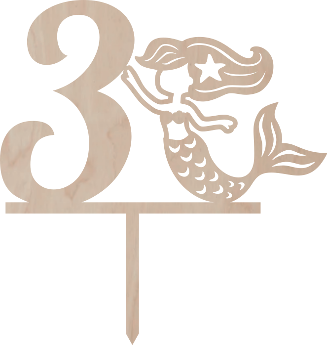 Dortový zápich Číslovka s mořskou vílou