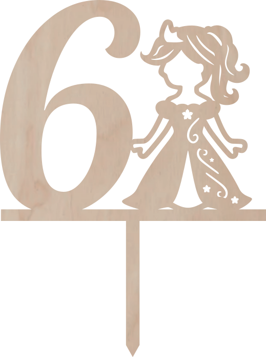 Dortový zápich Číslovka s princeznou