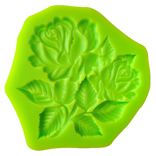 Forma silikonowa – Kompozycja róż z listkami