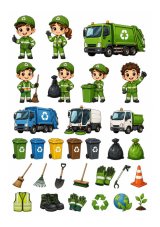 Jedlá tlač Malí smetiari a recyklácia – hárok A4