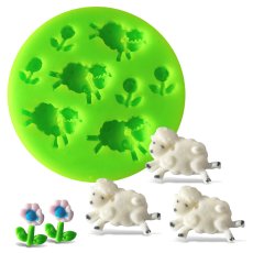 Forma silikonowa owca i kwiaty