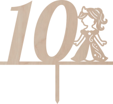 Tortový zápich Číslovka s princeznou