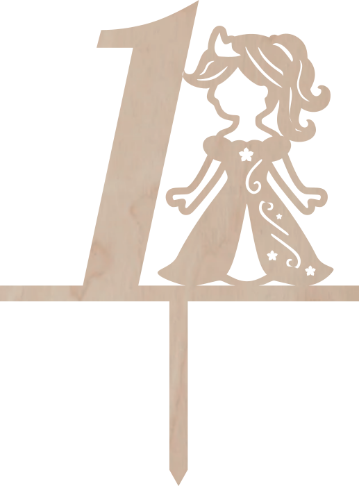 Dortový zápich Číslovka s princeznou