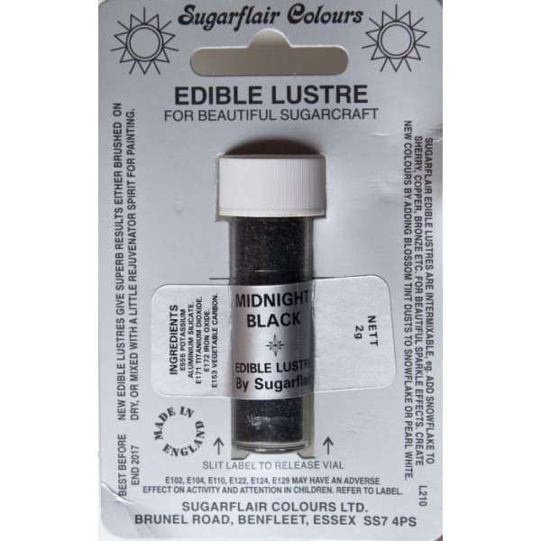 Jadalna farba proszkowa Sugarflair Midnight Black