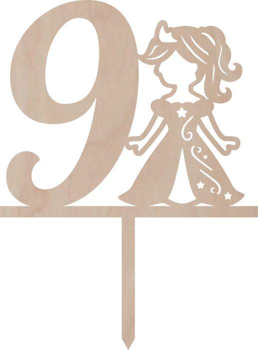 Dortový zápich Číslovka s princeznou