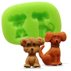 Forma silikonowa – Dwa pieski (zestaw)