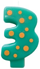 Sviečka na tortu – číslo 3 (9 cm)