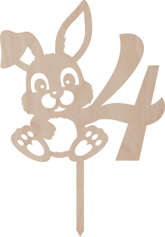 Topper na tort Cyfra z króliczkiem