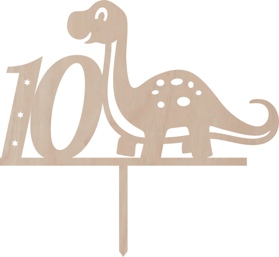 Dortový zápich Číslovka s brontosaurem - Číslovka: 7