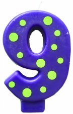 Sviečka na tortu – číslo 9 (9 cm)